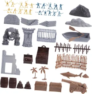 1 Set Miniature Pirate Figurine Sand Table Kit for Creative Play and Model Layout Vintage Action Figures for Boys and Model Collectors