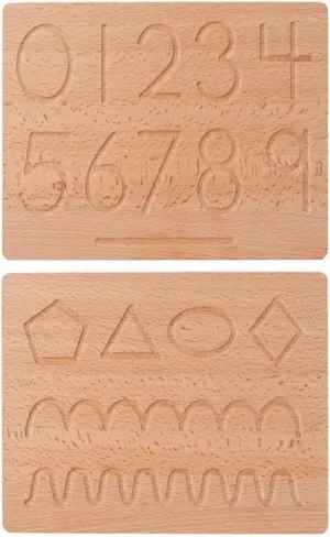 1 Set Tracing Writing Board for Number Recognition Educational Learning Plaything Smooth Wood Finish Present for Early Development Activities