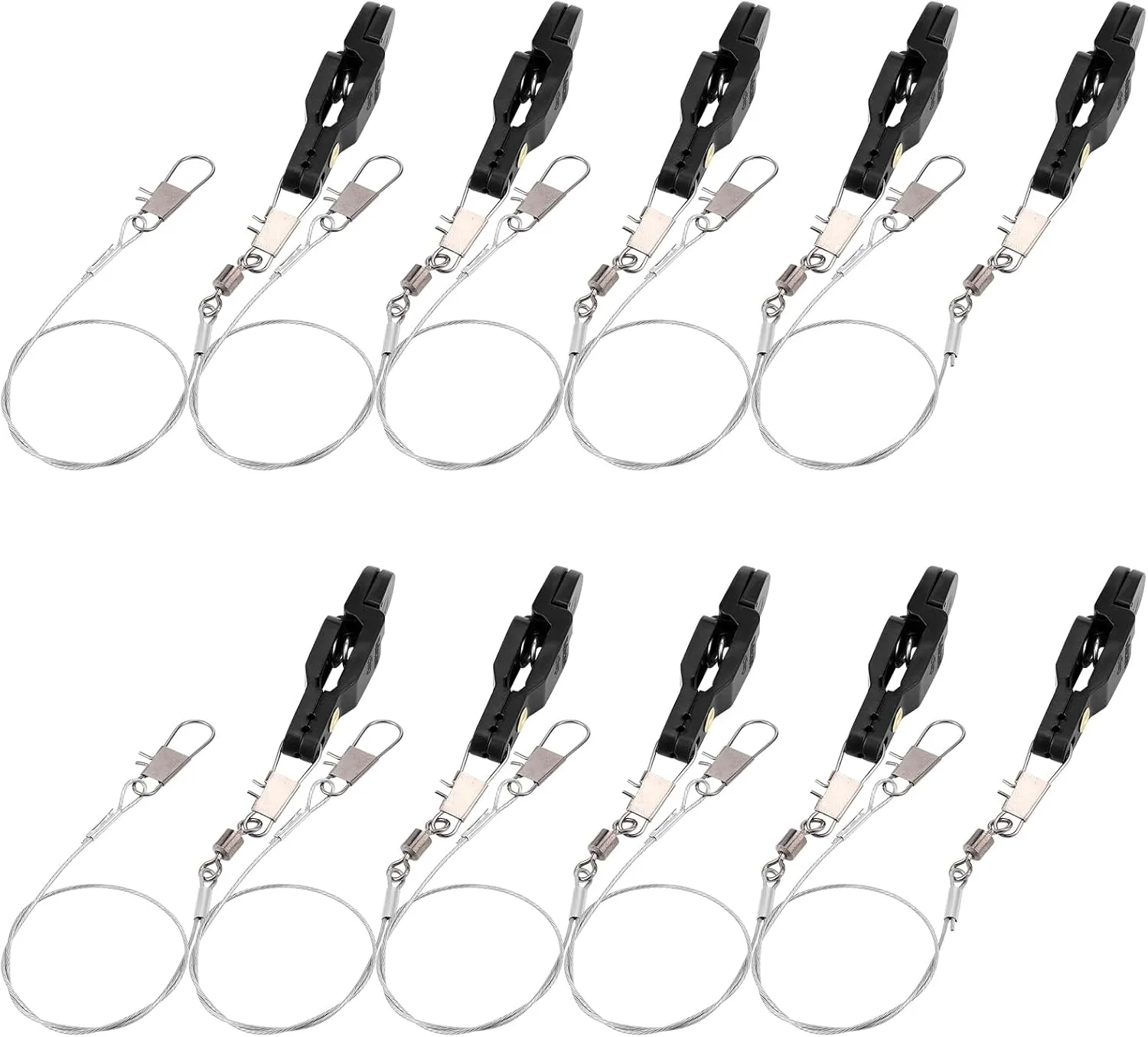 10 Pcs Fishing Downrigger Release Clips 13.8 Inch Planer Board Clips with Steel Fishing Line Padded for Offshore Weight Kite Trolling