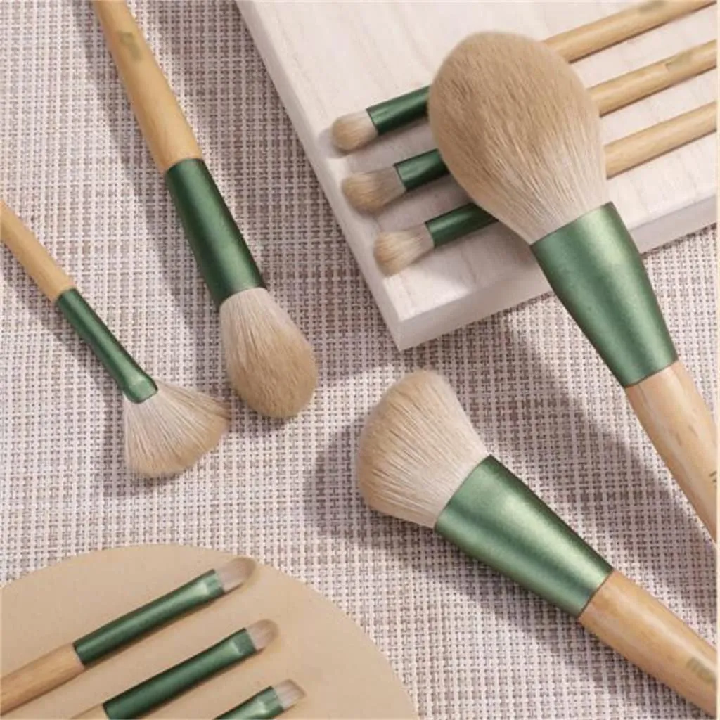 10 Qingluo Makeup Brush Set Blush Loose Powder Eyeshadow Brush Beauty Tool(As the picture shows,D)