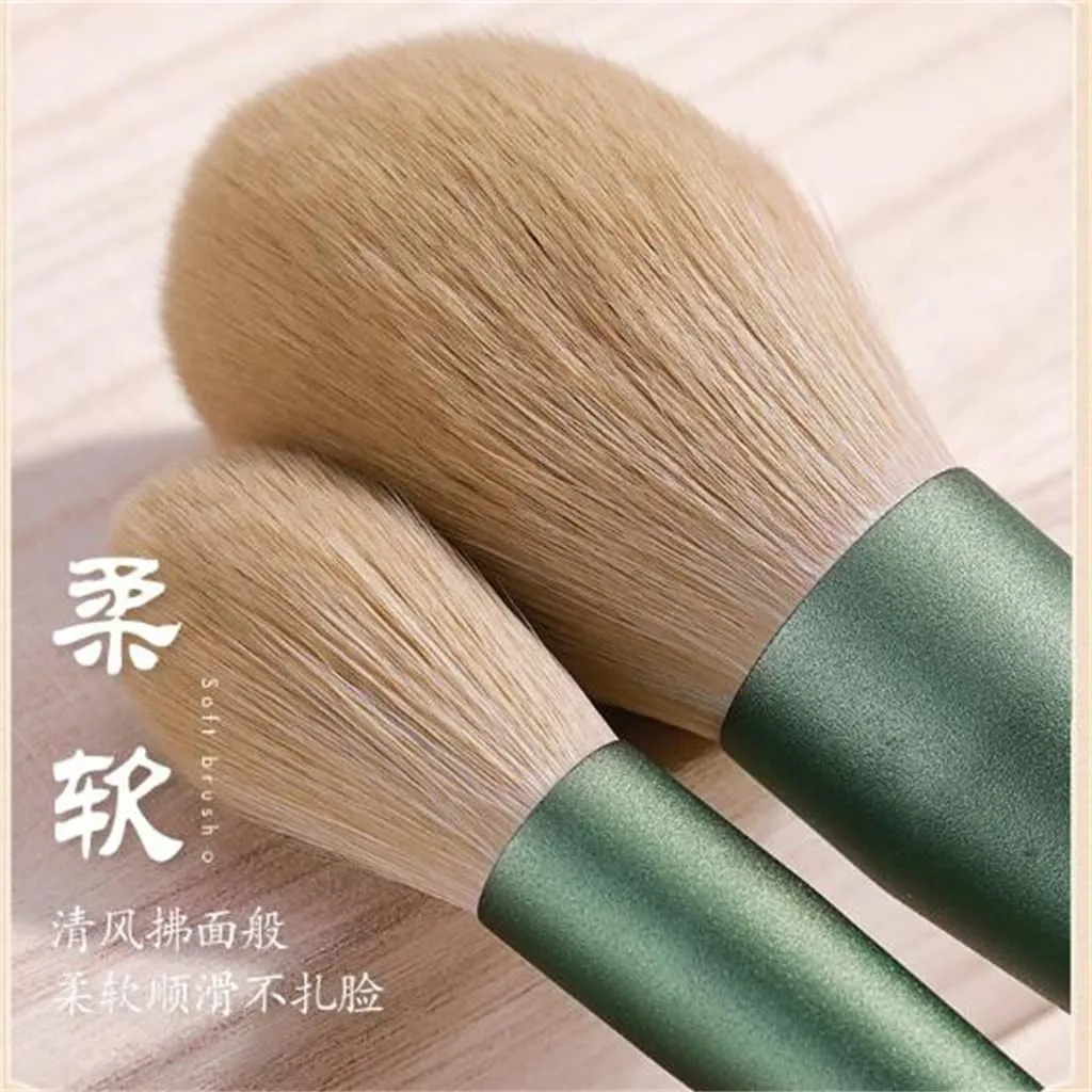 10 Qingluo Makeup Brush Set Blush Loose Powder Eyeshadow Brush Beauty Tool(As the picture shows,D)