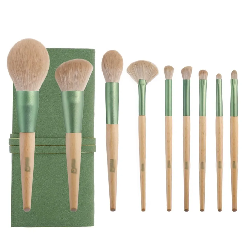 10 Qingluo Makeup Brush Set Blush Loose Powder Eyeshadow Brush Beauty Tool(As the picture shows,D)