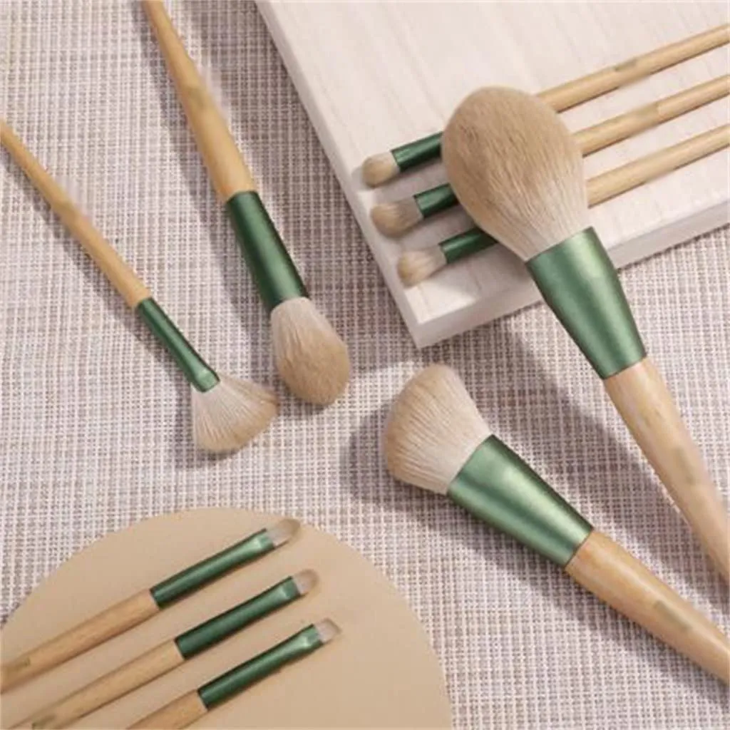 10 Qingluo Makeup Brush Set Blush Loose Powder Eyeshadow Brush Beauty Tool(As the picture shows,D)