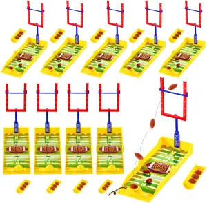 10 Sets Mini Football Game Desktop Football Games Field Goal Football Table Game with Foam Football Goal Post, Bases, Football, Catapults Finger Board Games for Sports Party Office Gifts