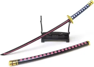 10'' Zoro Samurai Sword Anime Roronoa Shusui/Wado Ichimonji/Kitetsu/Yubashiri Sword Mini Metal Katana Collection Gift