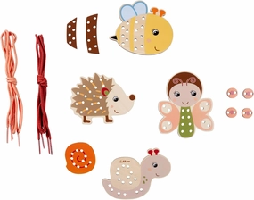 100006846 - Threading Game with 4 Animals, Different Difficulty Levels, Promotes Fine Motor Skills, Development-Supporting Educational Game Made from 100% FSC Certified Beech Wood, from 3