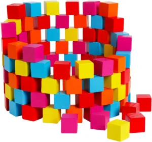 100pcs Colorful Cube Blocks Educational Teaching Aid for Boy Girl Fun Early Learning Playthings for Preschool and Creative Activities