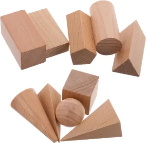 10pcs Wooden Geometric Shapes Learning Aid for Boy Girl Educational Math Tools for Classroom and Homeschool Understanding of Figures and Geometry