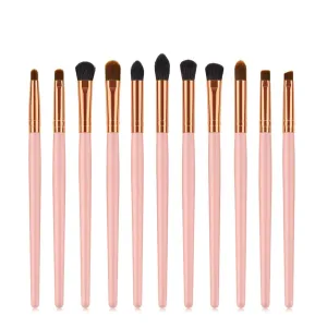 11 x makeup brush eye set eye shadow eyebrow brush wood handle powder gold makeup tool