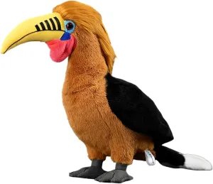 11.8'' Large Rufous Necked Hornbill Plush Stuffed Animal Plush Realistic Hornbill Pillow Toy Animals Dolls for Birthday Kids Gifts Home Decor