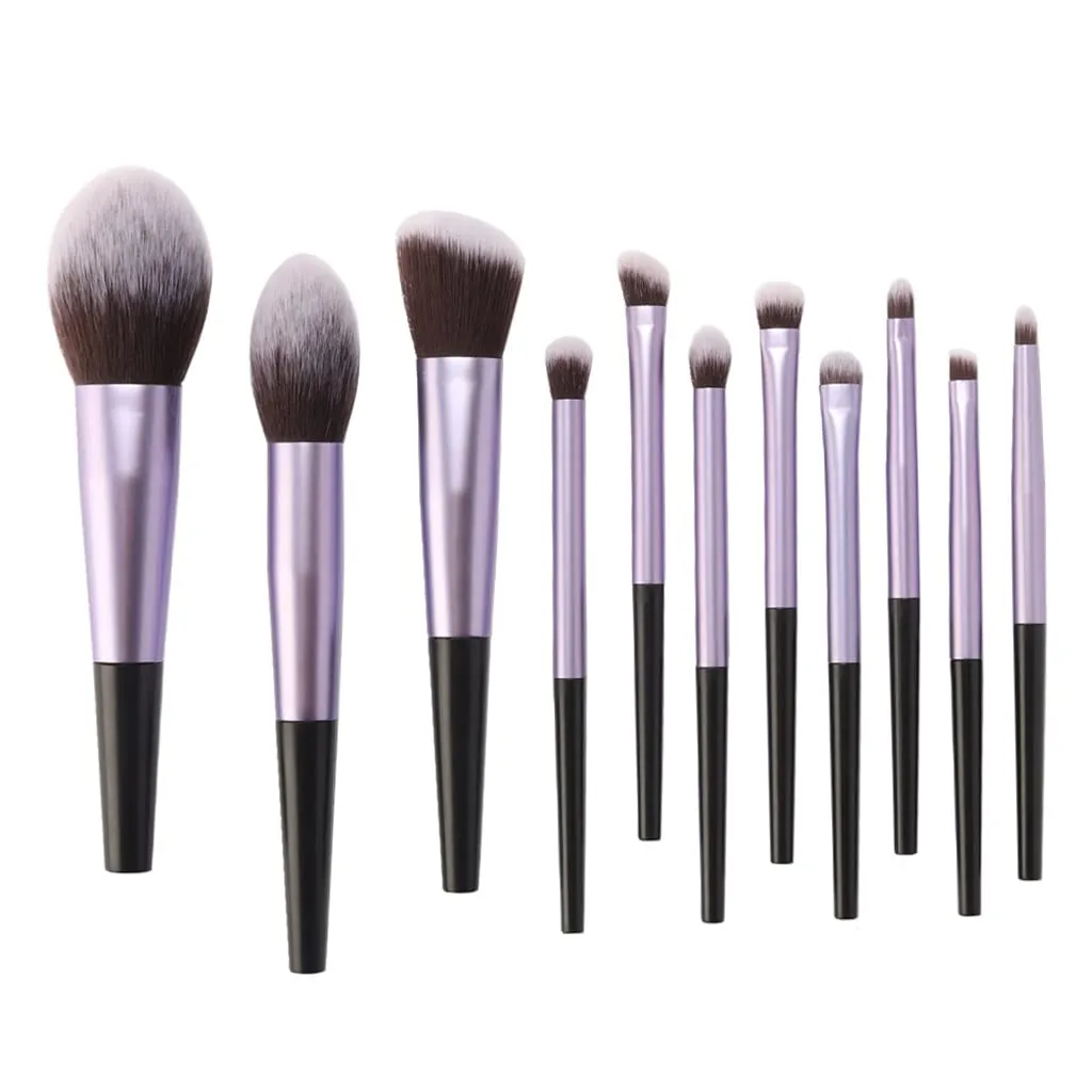 11pcs Makeup Brushes Sets Tools Cosmetic Powder Contour Blush Lip Eyeshadow Concealer Facial Foundation Brush Kit