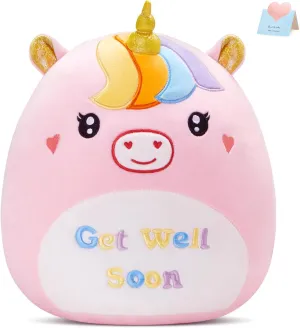 12’’ Get Well Soon Unicorn Plush Pillow,Get Well Soon Gift for Women Girls Kids Patient,Soft Cute Unicorn Stuffed Animal Feel Better Plush Toy,Sofa Cushion Home Decoration
