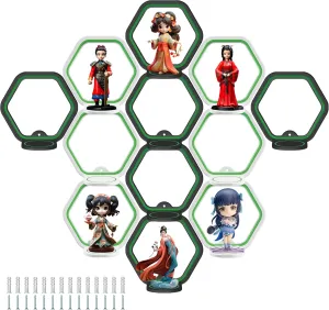 12 Wall Display Shelves for Funko Pop Anime Figure, Display Ledges with Glow in The Dark Strips, Collector Shelves for Action Figures, Game Room, Mini Collectibles Figure Shelves