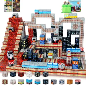 128Pcs Magnetic Blocks - Creative Magnetic Building Blocks for Toddler, Educational Magnetic Cubes Toys, Sensory Kid Building Toys for Boys Girls 3-8 Years Old, Kids Christmas Birthday Gifts
