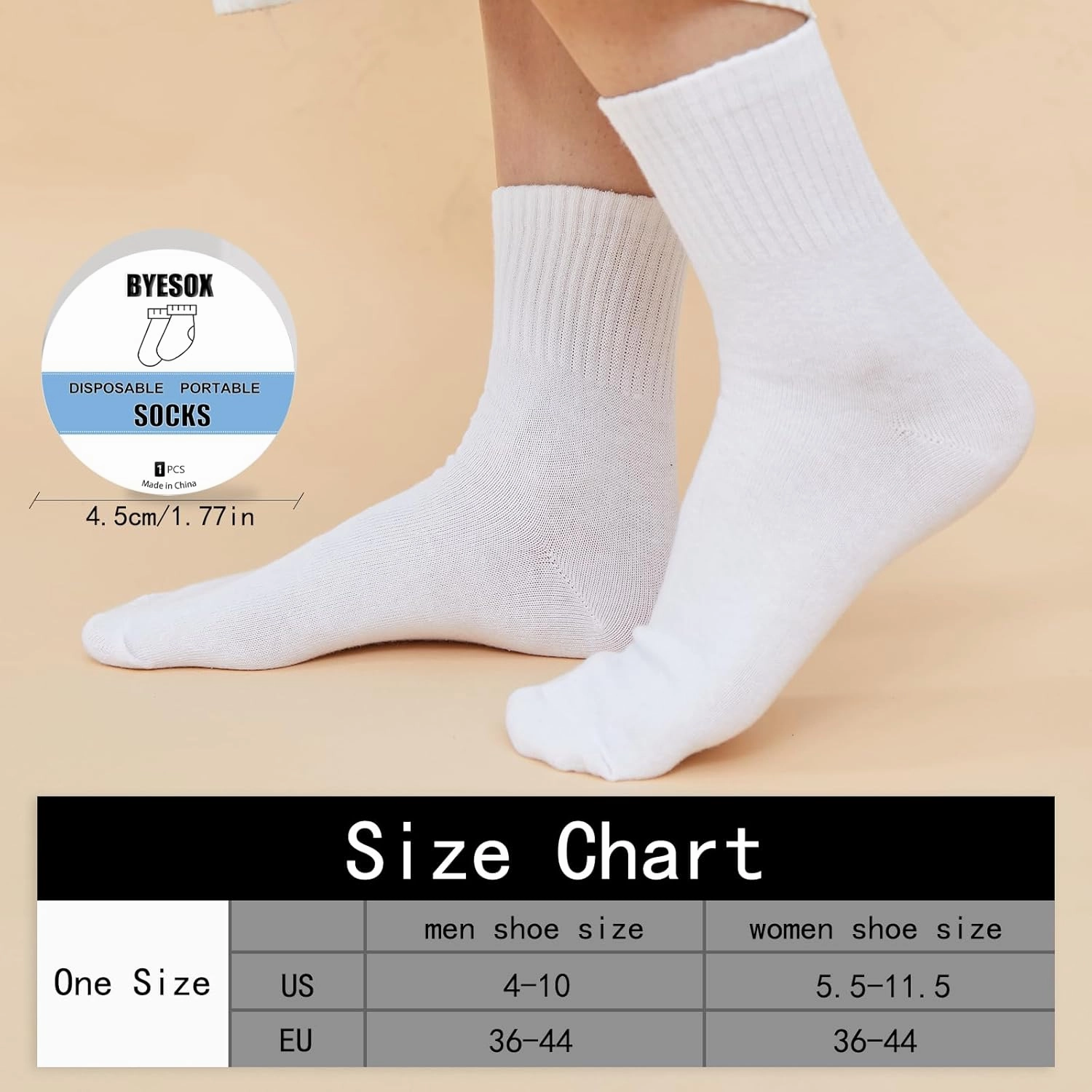 12 Pairs Disposable Socks for Travel, Single-use Compressed Socks Good for On-the-Go