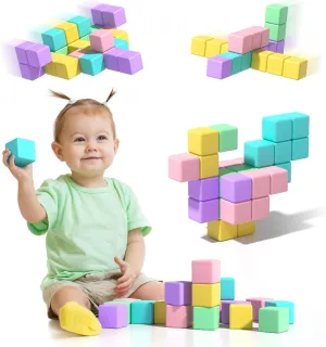 1.34 inch Magnetic Blocks for Toddlers 1-3,4-8 Large Macaron Magnet Building Cubes for Kids Ages 3-5 Stem Preschool Stack Construction Educational Toys for 3  Years Old Boys Girls