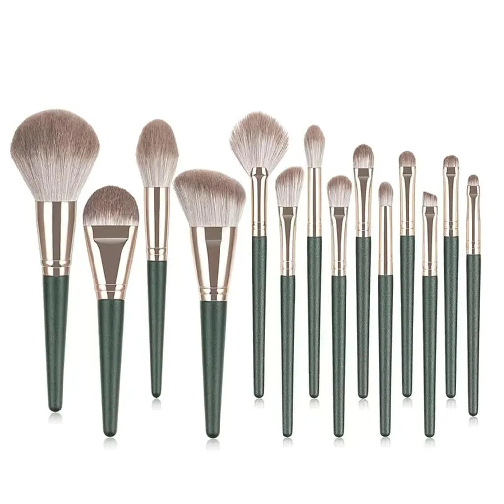 14 Pieces Of Makeup Brush Set Powder Blusher Brush Eye Shadow Brush Portable Storage Bag Beauty Tools