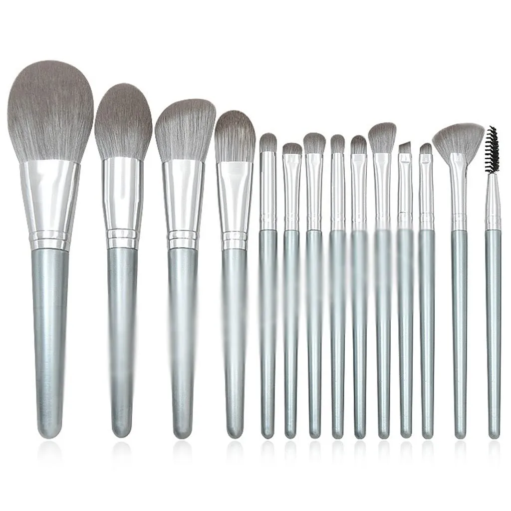 14 Wooden Handle Makeup Brush Set Powder Brush Shadow Eyebrow Brush Makeup Tool