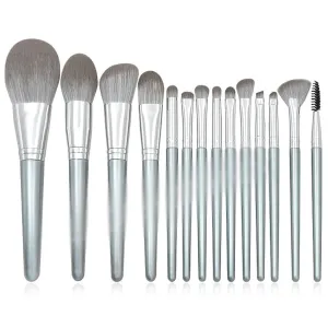 14 Wooden Handle Makeup Brush Set Powder Brush Shadow Eyebrow Brush Makeup Tool
