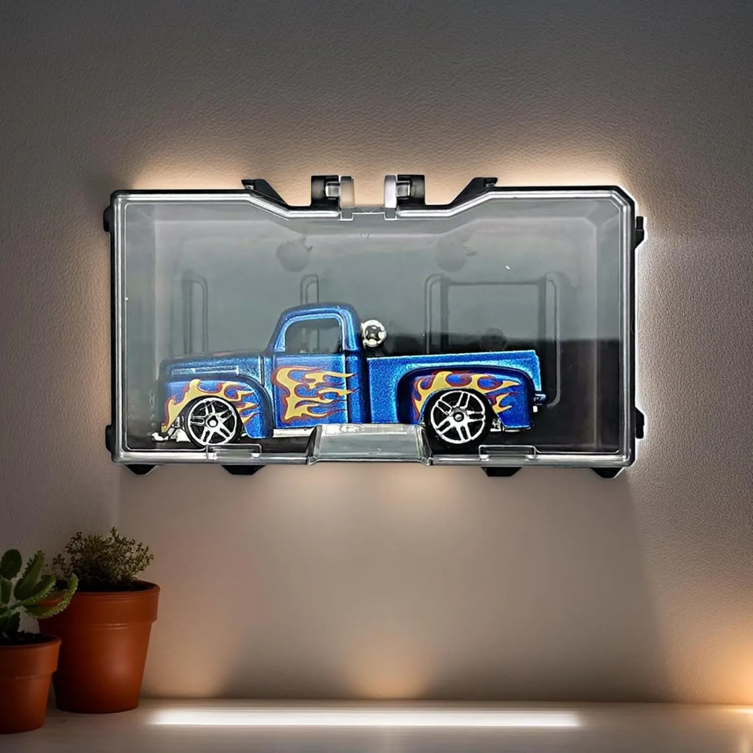 1/64 Display Case - Collectible Car Holder Box | Race Toy Storage Box Scale, Stackable Racing Vehicle Model Storage Box with Clear Lid for Bedroom Decor for Car Enthusiasts, Set of 10