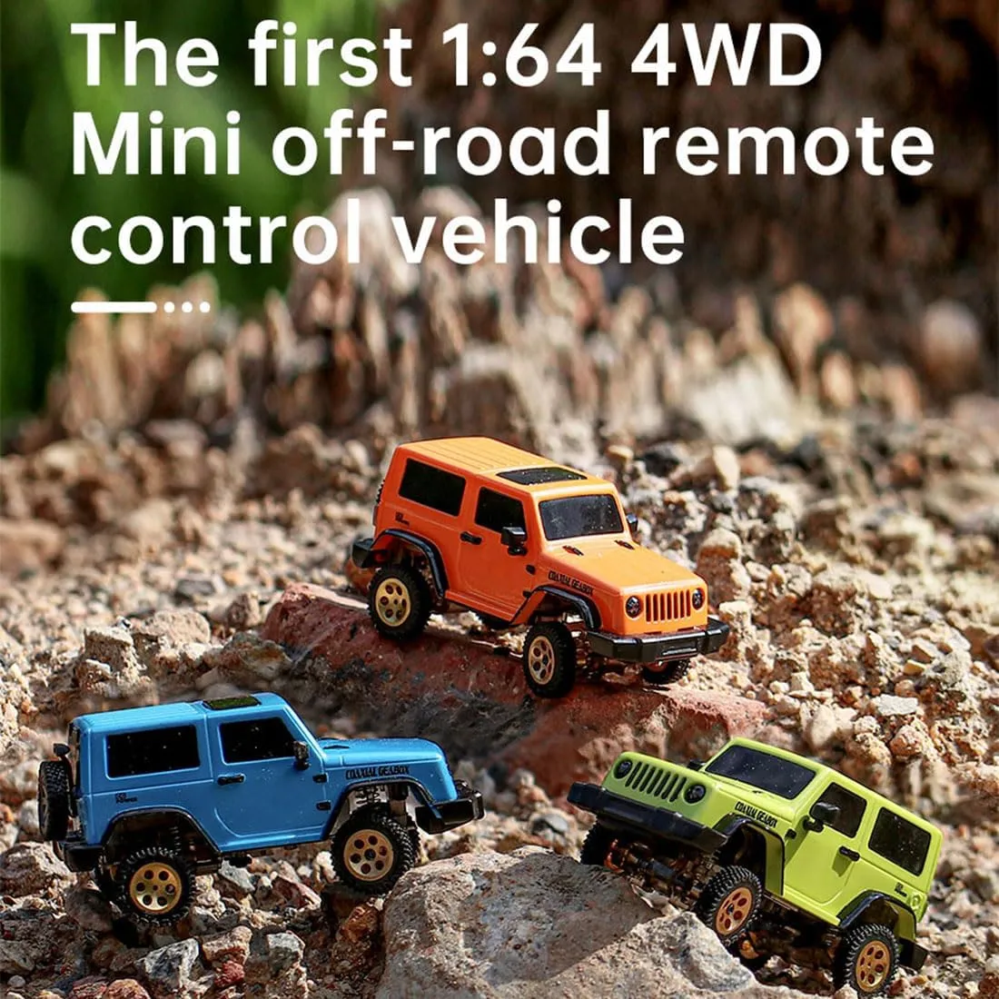 1/64 Scale Mini RC Crawler, 2.4G 4WD Full Proportional Remote Control Climbing Car Model, Electric Off-Road Vehicle Toy Gift for Adult