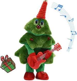 17-inch Singing Dancing Christmas Guitar Stuffed Plush Toy - Animated Table Cute Decoration