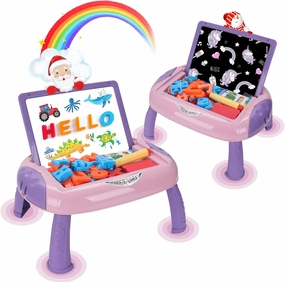 1 2 Year Old Girls Gifts,Toddlers Toys with Magnetic Letters and Numbers, Double Sided Doodle Board and Learning Toys for 1-2 Year Old Toddlers Girls (Purple)