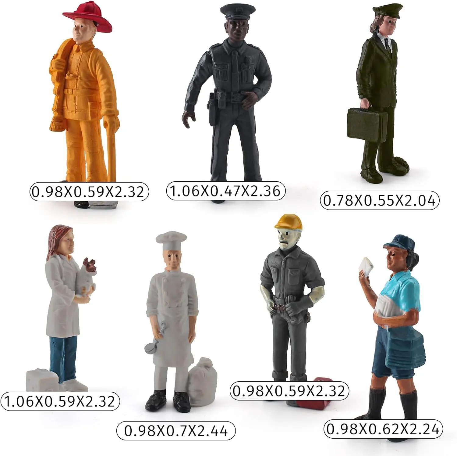 1Inch Mini Working People Figurines Toy Playset Individually Hand-Painted Mini People Action Figures Realistic People Figurine Model Toy for Kids