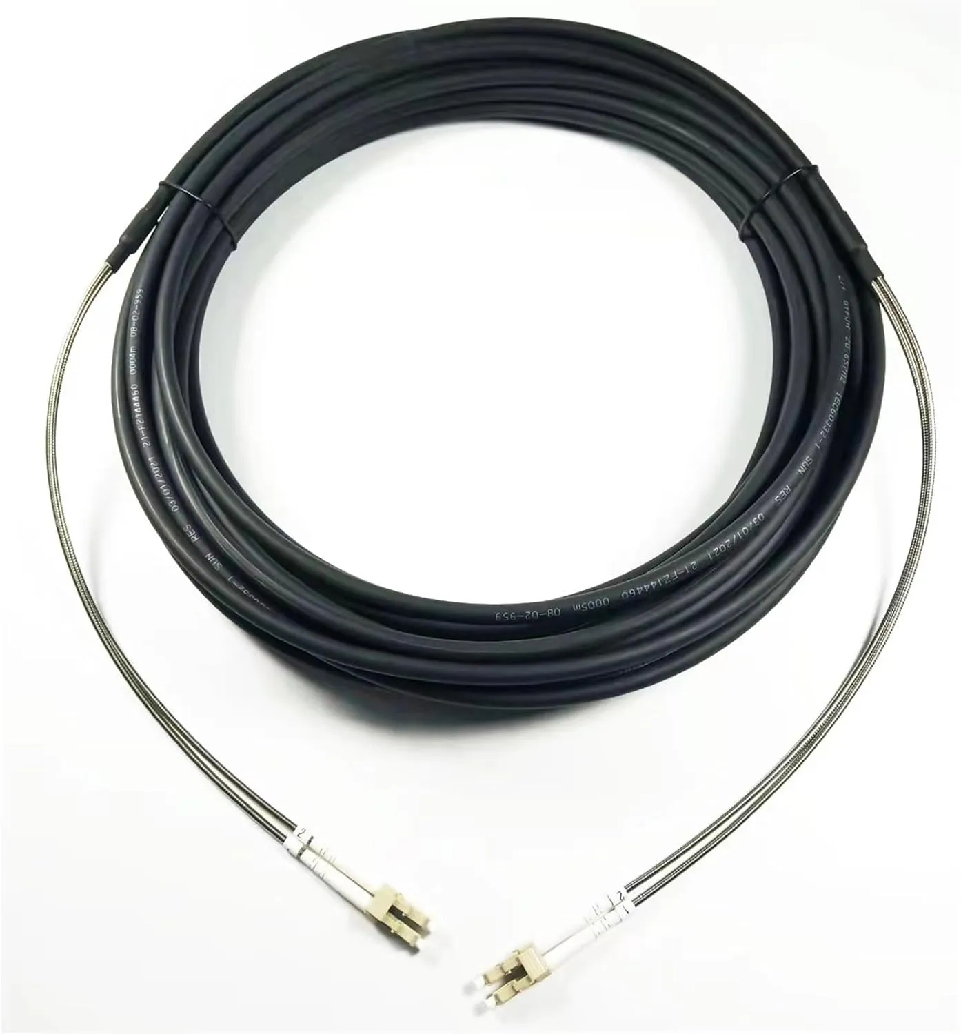 1m3m5m10m15m20m30m OM4 Patch Cord 7.0mm 2C CPRI LC SC FC Outdoor DVI Waterproof FTTH Jumper Optical Fiber Armored Cable 2 core(5m 5pcs,LC-LC)