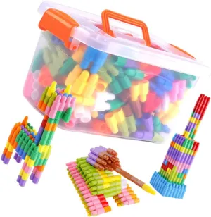 1Set Building Blocks with Drawing Colorful Educational Blocks for Creative Play Safe and Construction for Ages for Learning and Development