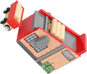 1Set Train with Lumber Mill Accessories Includes Logs Train Car Educational Plaything for Present for Creative Learning and Parent Interaction