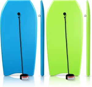 2 Pack 41" Bodyboard for Beach Lightweight Surfboards with EPS Core Pool Skim Boards with Rope Surfing Body Board for Adults Surfing Beach Lake Pool Water Parks