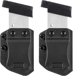 2-Pack Universal Mag Carrier IWB/OWB Magazine Holster Fit 9mm/.40 Single Stack Magazines