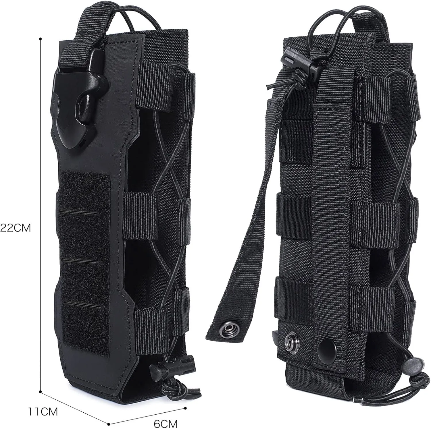 2023 Upgrade Laser Cut Design Molle Radio Pouch Holder & Molle Adjustable Water Bottle Holder 40 oz,Black/Green/Coyote Tan Tactical Bottle Pouch for Backpack Belt