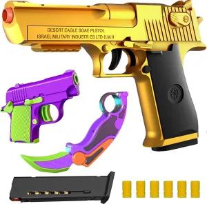 2025 Fidget Gun 3-Pack 3D Printed Claw Knife & Shell-Ejecting 1911 Pistol, Shell Ejecting Toy Gun 1911, Toy Pistol Can be Loaded But Can't be Fired, Birthday Chirstmas Gift for Boys Adults