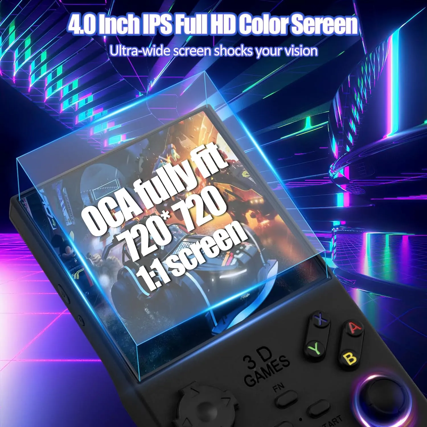 2025Newly Upgraded V40 MAX Retro Handheld Game Console with 256G Built-in 20000  Classic Games, 4.0 Inch 4K HD IPS Screen Open Source Linux System, 4000mAh Battery, Portable Pocket Video Game Console