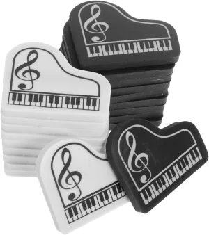 20pcs Mini Erasers Piano Shaped Erasers Cute Music Toys Reward School Supplies Classroom Decor Homework Tools Random Color