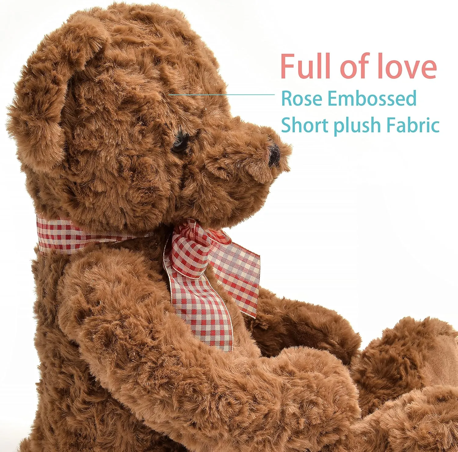 20" Posed Teddy Bear Stuffed Animal Cute Plush Toy for Girl Kids (Dark Brown)