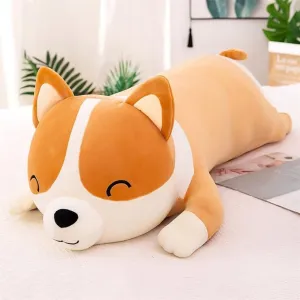 24 Inch Corgi Dog Plush Big Toy Plushie Stuffed Animal Pillow, Corgi Dog Plush Soft Pillow,Cute Long Dog Pillow