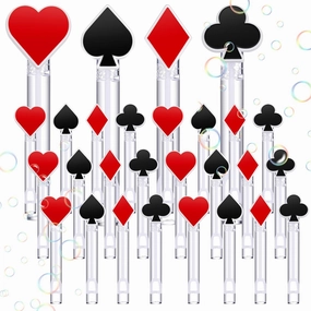 24 Pcs Casino Bubbles Bulk Casino Themed Party Favors Mini Bubble Wands Las Vegas Bubbles for Night Gambling House Wand Party Favor Poker Game Toys for Gift Bag Stuffers