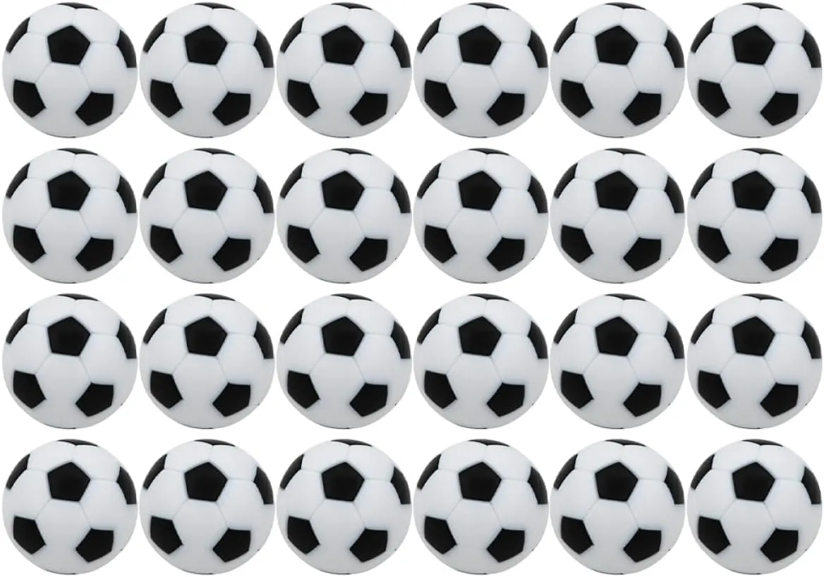 24pcs Mini Soccer for Tabletop Game Footballs for Boys and Girls Toys Room Decoration Easy Install Table Soccer Accessories for Foosball Machines