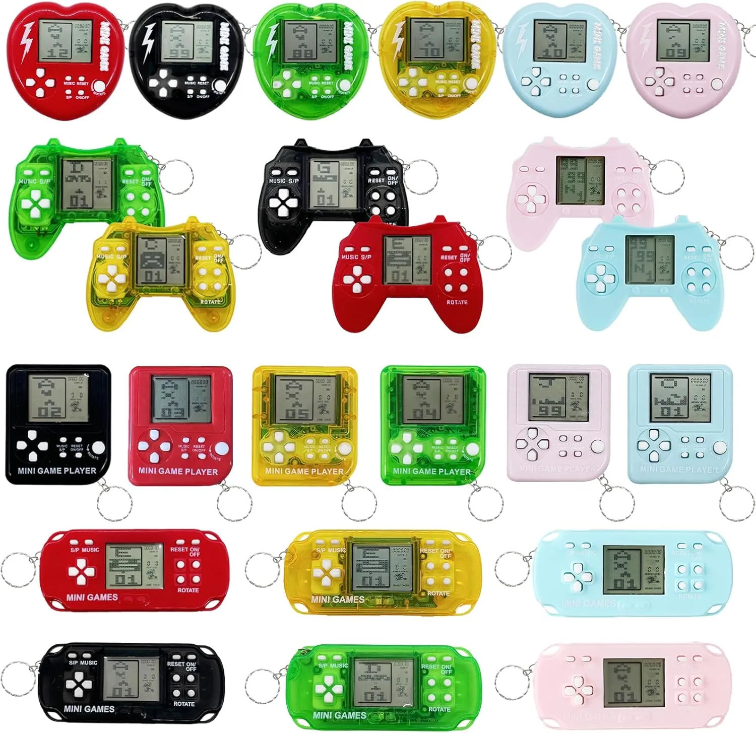 24Pcs Video Game Party Favors,Mini Game Keychains for Kids & Gamer Party Decorations Birthday Party Supplies Classroom Prizes for Boys and Girls