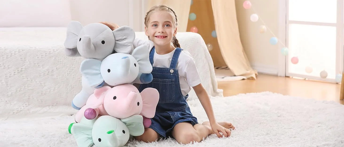 24" | 4.2 Pounds Green Elephant Weighted Stuffed Animals - Cute Weighted Plush Toy Comfort Weighted Plush Pillow Gifts for Kids & Adults (24" | 4.2 lbs, Green Elephant)