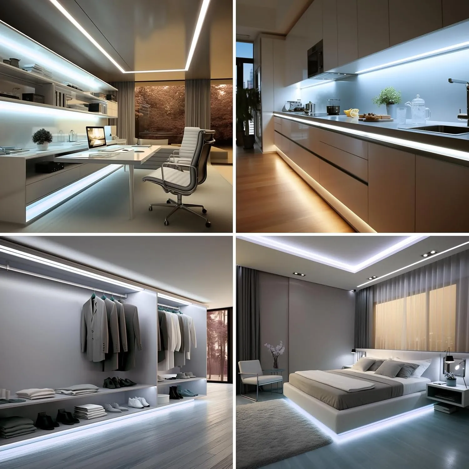24V COB LED Strip Light 65.6ft (2 Rolls of 32.8ft) Kit, 6000K Cool White Cuttable 11W/M 312LEDs/M CRI 93 LED Tape Lights with Power Supply for Bedroom Kitchen Living Room Ceiling