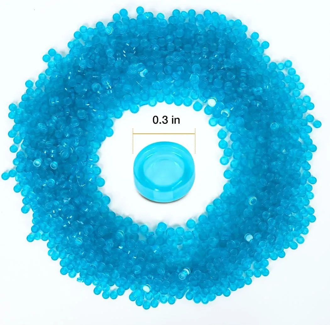 2800PCS Pixel Bricks, 1X1 Classic Round Plates Building Blocks Parts and Pieces - Pixel Arts Dots Bulk Studs Accessories Kit Compatible with Major Brand 98138, Transparent Blue