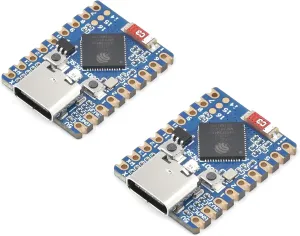 2PCS ESP32-S3 Mini Development Board, Based on ESP32-S3FH4R2 Dual-Core Processor, 240MHz Running Frequency, Support 2.4GHz W-Fi & Blue-Too-th 5, Onboard 4MB Flash Memory/2MB PSRAM
