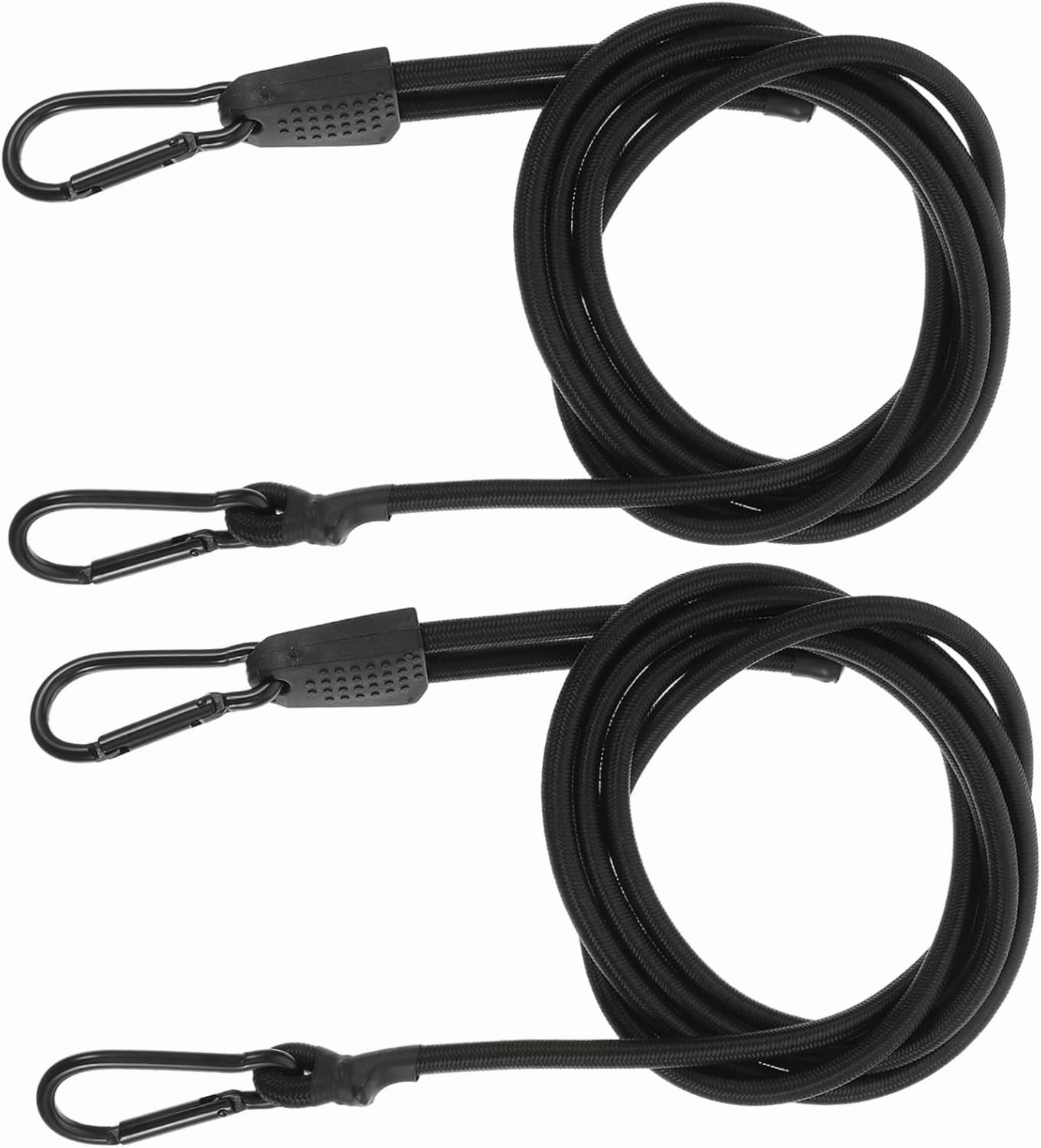 2pcs Adjustable Nylon Bungee Straps for Cargo Lashing Meters Elastic Bike and Motorcycle Rack Tie Down Versatile Black Luggage Straps for Outdoor Travel and Camping