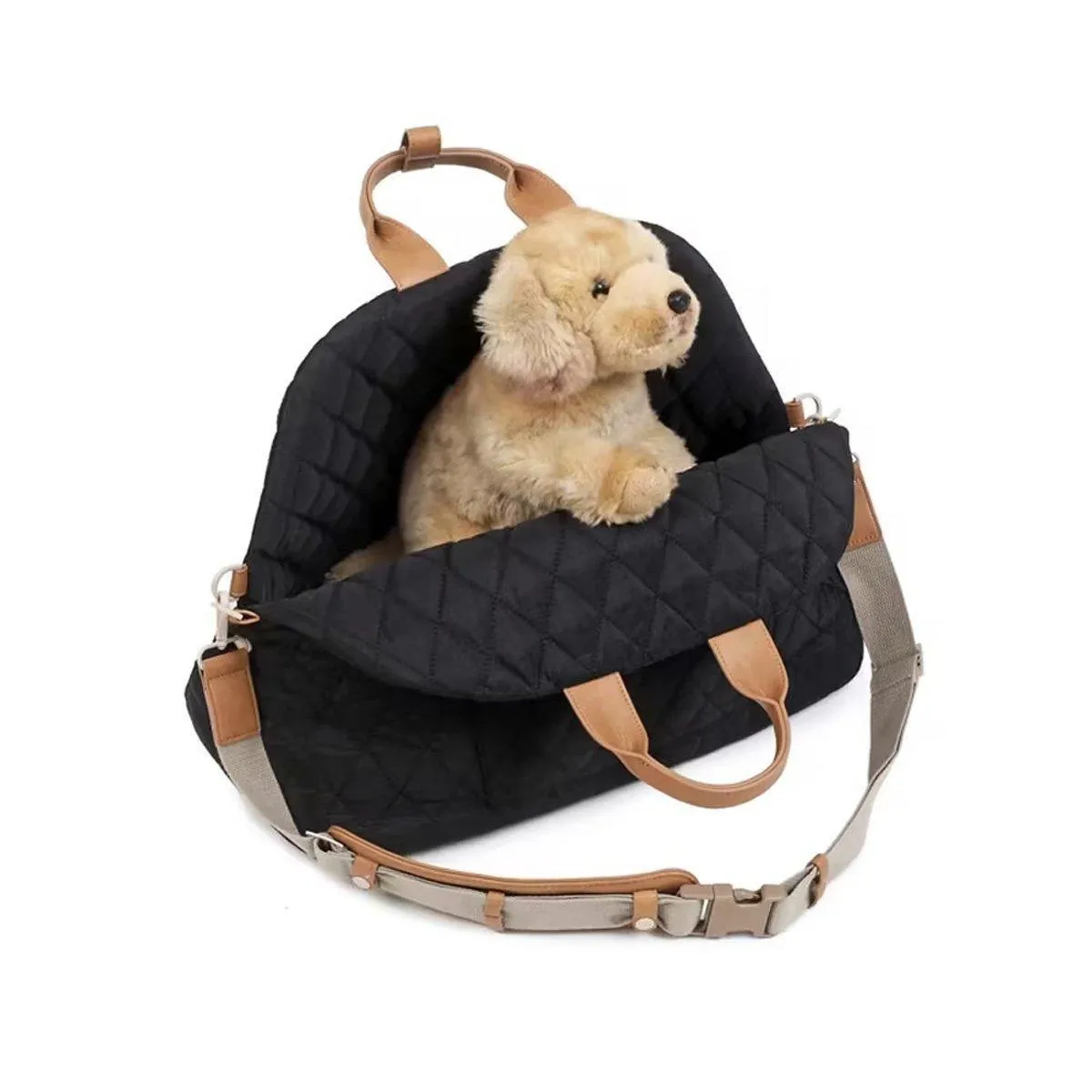 3-IN-1 Black Pet Carrier Bag Dog Cat Car Seat Portable Soft Cage Travel Bag Large