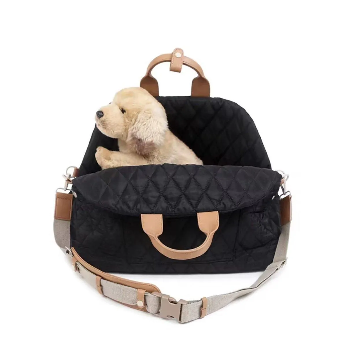 3-IN-1 Black Pet Carrier Bag Dog Cat Car Seat Portable Soft Cage Travel Bag Large