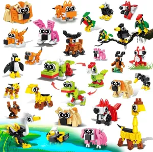 30 Pack Party Favors for Easter Gift, 750 PCS Animals Building Block Toy for Goodie Bag Stuffers, Classroom Student Prizes Children's Day Birthday for Kids Boys Girls Ages 6-12 